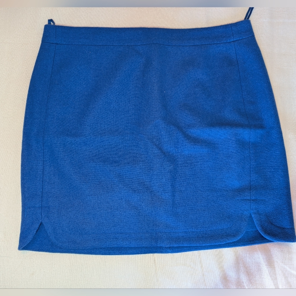 J. Crew Blue Wool Mini Skirt